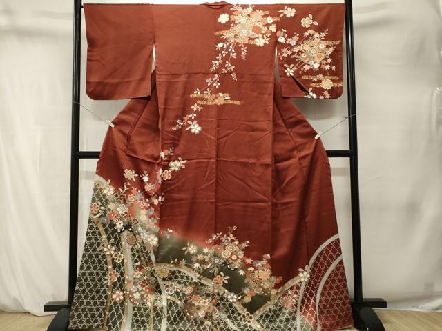 平和屋着物■訪問着 籬花車文 暈し染め 金彩 正絹 逸品 CABM1516ev