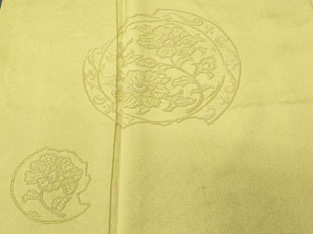 平和屋着物■中国三大刺繍 相良刺繍 総刺繍 訪問着 絵皿花文 枯草色 正絹 逸品 CABM1550ev