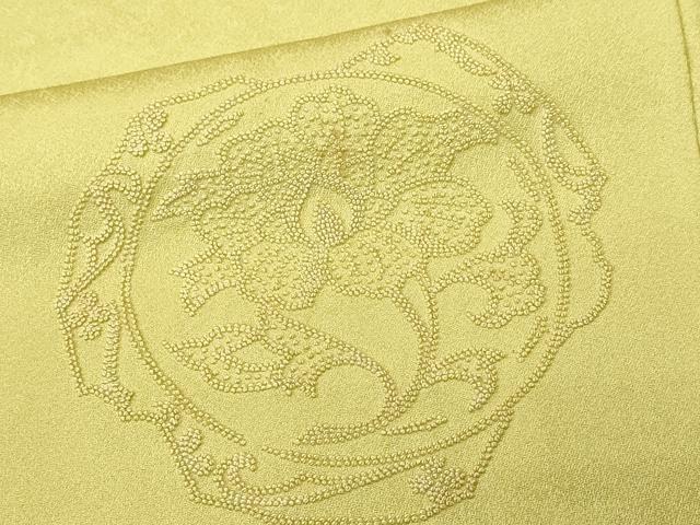平和屋着物■中国三大刺繍 相良刺繍 総刺繍 訪問着 絵皿花文 枯草色 正絹 逸品 CABM1550ev