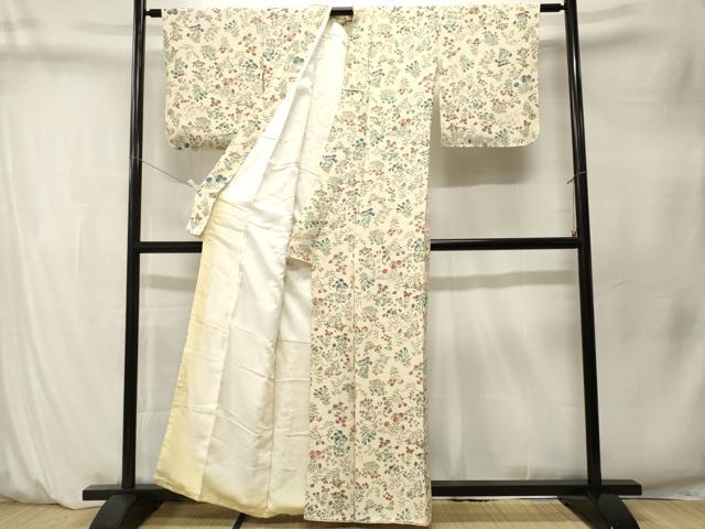 平和屋着物■上質な小紋 草花文 正絹 逸品 CABM1559ev