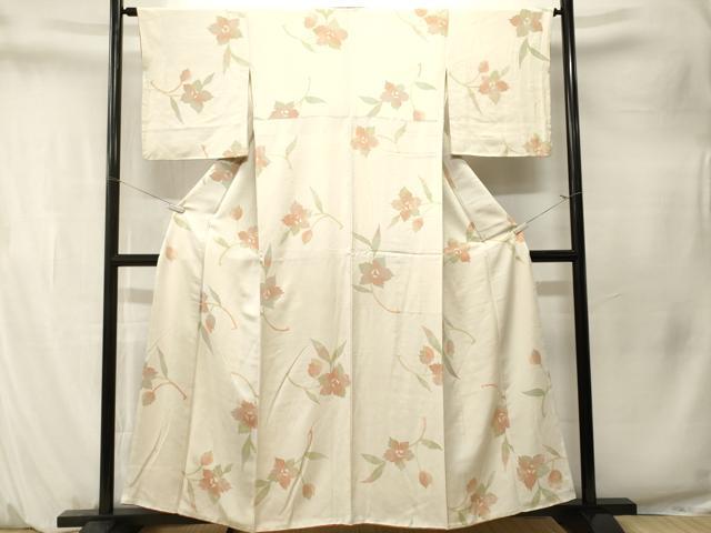平和屋着物■上質な小紋 枝花文 正絹 逸品 CABM1566ev