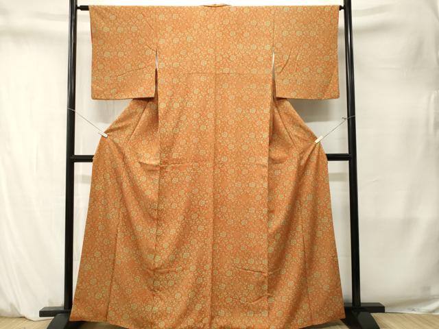 平和屋着物■上質な小紋 更紗枝花文 正絹 逸品 CABM1580ev