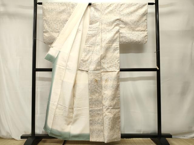 平和屋着物■本場大島紬 白大島 7マルキ 幾何学花文 正絹 逸品 CABM1585ev