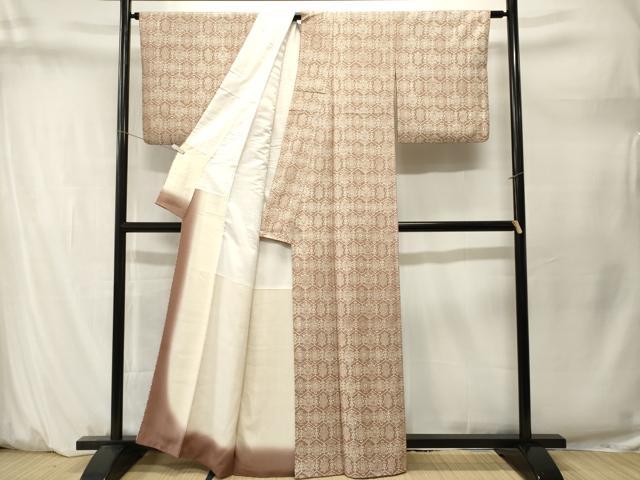 平和屋着物■上質な小紋 亀甲花文 正絹 逸品 CABM1587ev