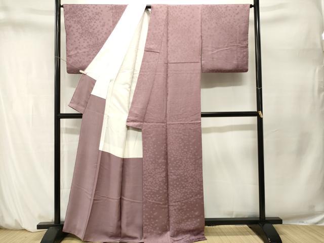 平和屋着物■上質な色無地 舞花地紋 鴇浅葱色 正絹 逸品 CABM1600ev