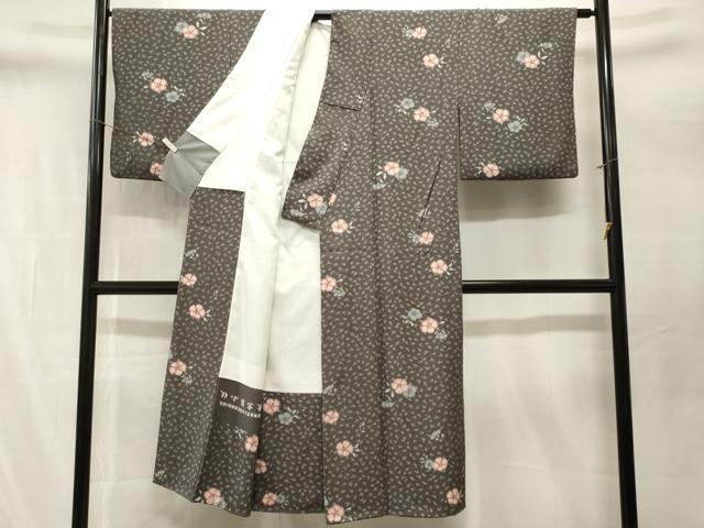 平和屋着物■小紋 草花文 洗える着物 CABM1613ev
