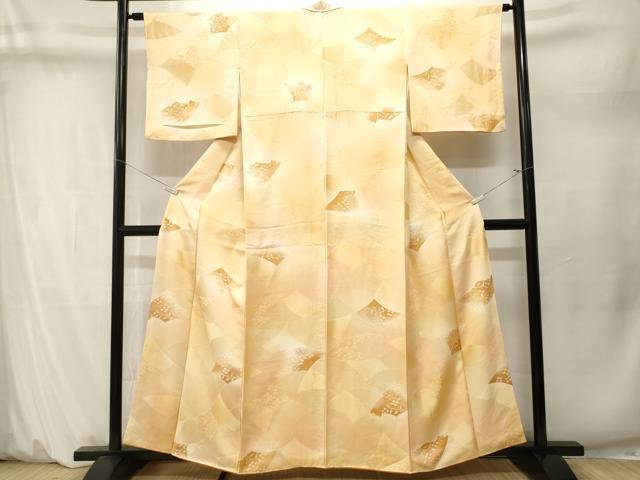 平和屋着物■上質な小紋 地紋起こし 切嵌草花文 暈し染め 正絹 逸品 CABM1643ev