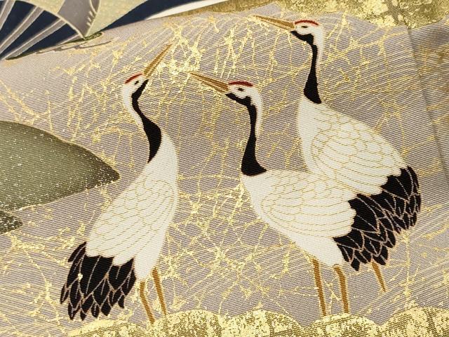 平和屋着物■豪華黒留袖 駒刺繍 群鶴 扇面流水花文 金彩 ますいわ屋扱い 正絹 逸品 CABM1658ev