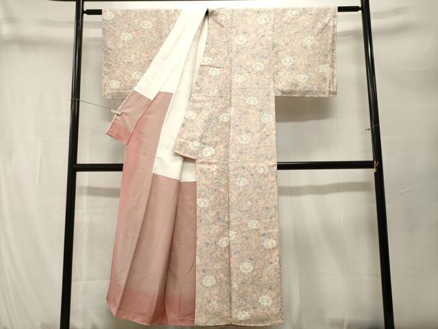 平和屋着物■上質な小紋 更紗枝花文 正絹 逸品 CABM1662ev