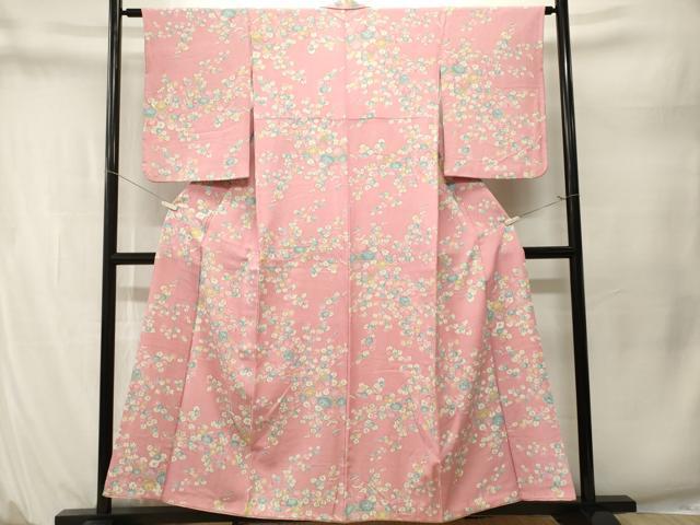 平和屋着物■上質な小紋 草花文 正絹 逸品 CABM1664ev