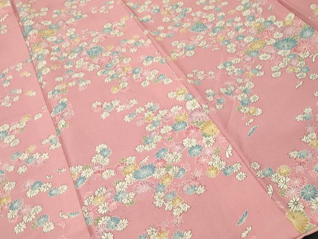 平和屋着物■上質な小紋 草花文 正絹 逸品 CABM1664ev