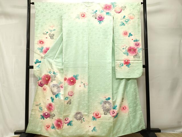 平和屋着物■豪華振袖 刺繍 舞花文 暈し染め 金銀糸 正絹 逸品 CABM1668ev