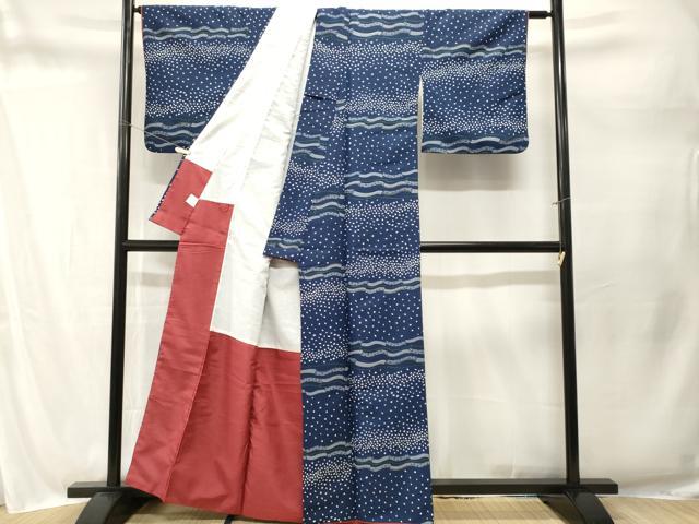 平和屋着物■小紋 横段舞桜文 洗える着物 CABM1682ev