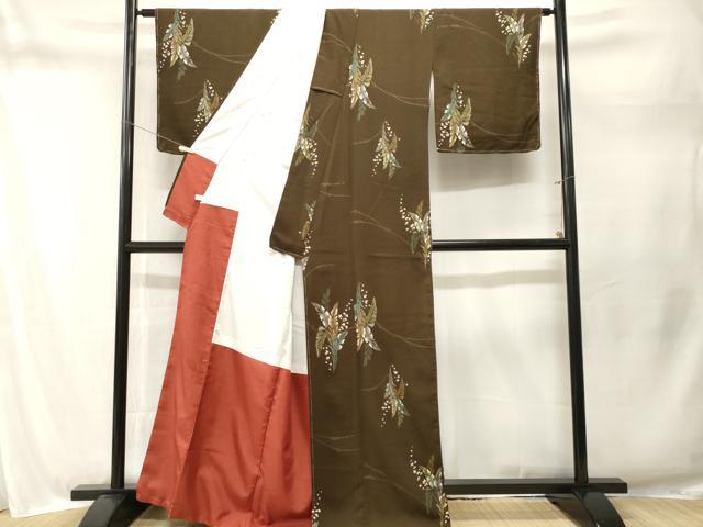 平和屋着物■上質な小紋 草花文 洗える着物 CABM1684ev