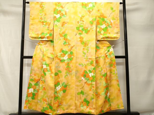平和屋着物■上質な小紋 枝花文 暈し染め 正絹 逸品 CABM1708ev