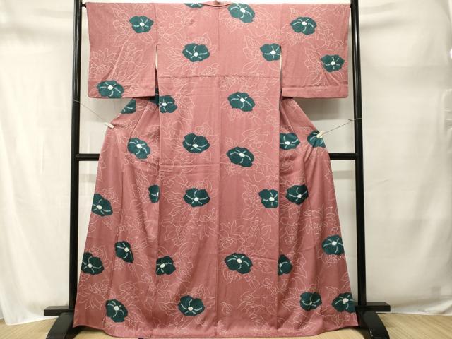 平和屋着物■上質な小紋 絞り 草花文 正絹 逸品 CABM1713ev