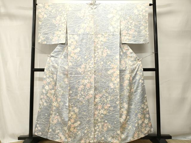 平和屋着物■上質な小紋 枝花文 金彩 正絹 逸品 CABM1716ev