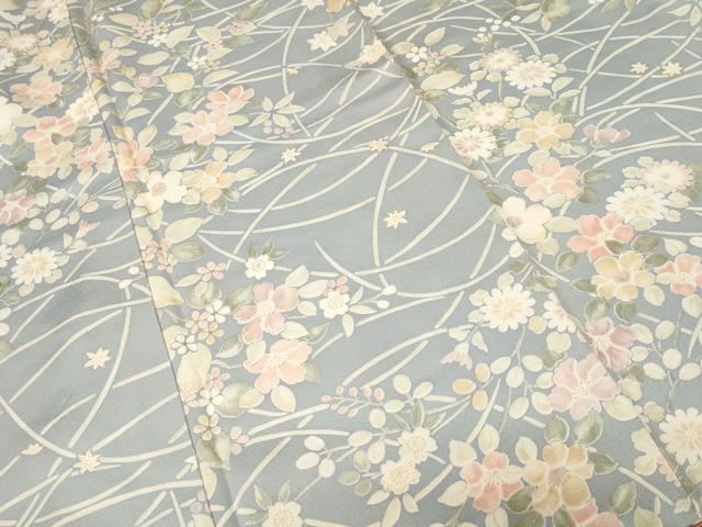 平和屋着物■上質な小紋 枝花文 金彩 正絹 逸品 CABM1716ev