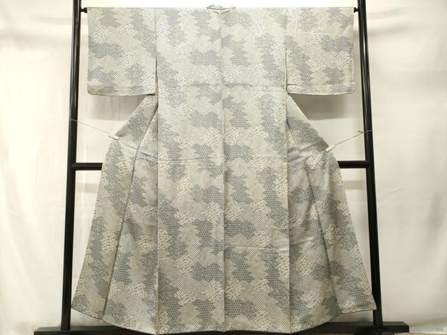 平和屋着物■江戸小紋 松皮菱寄せ小紋柄 正絹 逸品 CABM1722ev