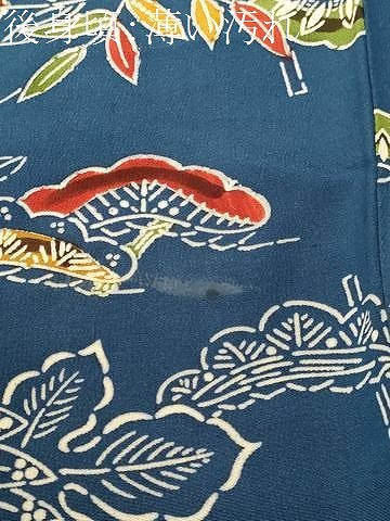 平和屋着物■上質な小紋 型染め 菊 松花文 正絹 逸品 CABM1726ev