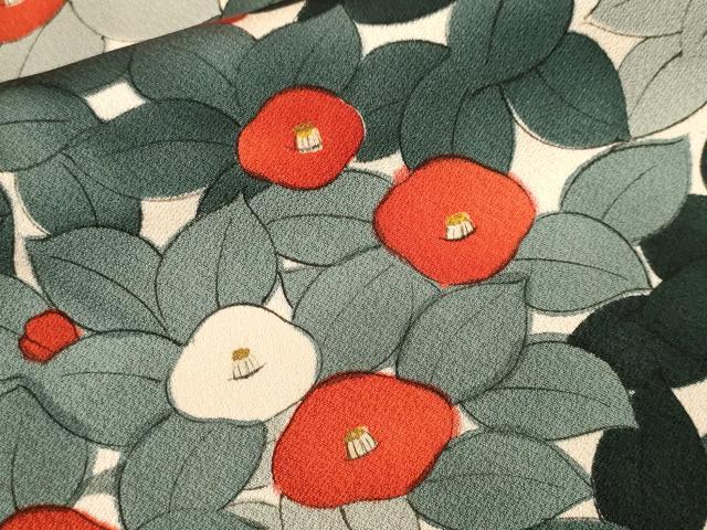 平和屋着物■上質な小紋 万寿菊 椿花文 正絹 逸品 CABM1734ev