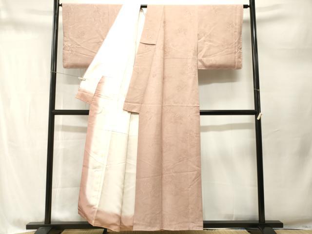 平和屋着物■上質な色無地 立波風景地紋 肌色 正絹 逸品 CABM1736ev