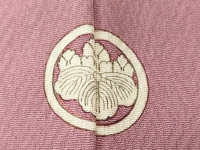 平和屋着物■上質な色無地 草花地紋 退紅色 正絹 逸品 CABM1738ev