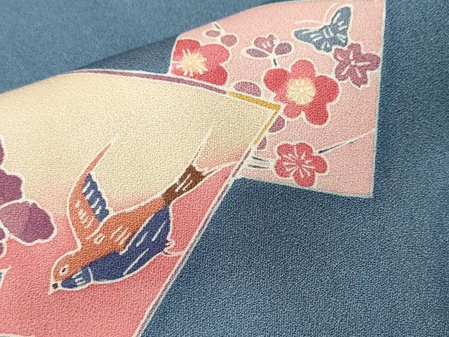 平和屋着物■訪問着 色紙舞蝶花鳥文 正絹 逸品 CABM1743ev