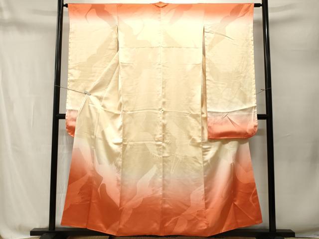 平和屋着物■豪華振袖 飛鶴地紋 霞文 暈し染め 正絹 逸品 CABM1765ev