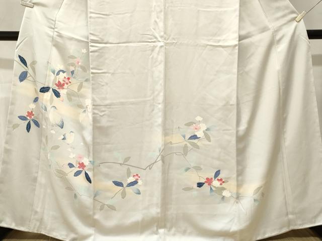 平和屋着物■訪問着 休み鳥枝花文 暈し染め 正絹 逸品 CABM1768ev