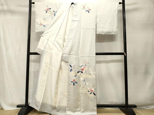 平和屋着物■訪問着 休み鳥枝花文 暈し染め 正絹 逸品 CABM1768ev