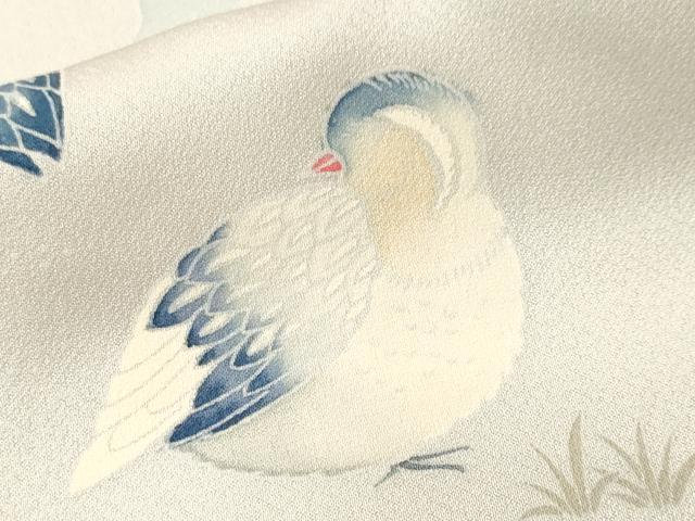 平和屋着物■訪問着 休み鳥枝花文 暈し染め 正絹 逸品 CABM1768ev