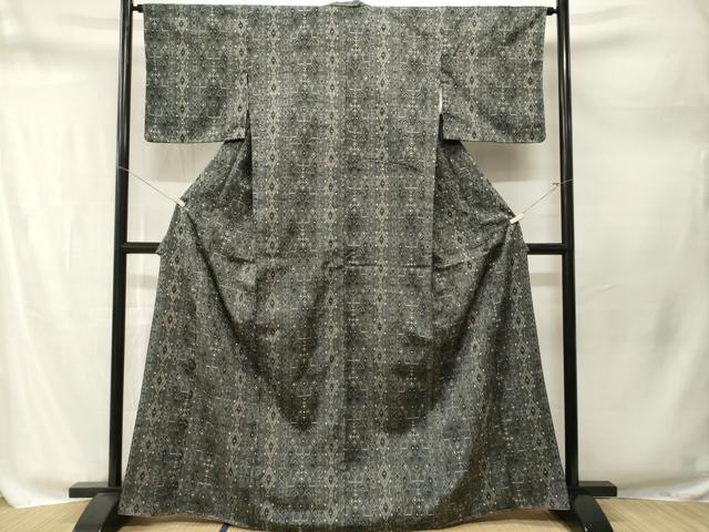 平和屋着物■上質な紬 幾何学文 正絹 逸品 CABM1781ev