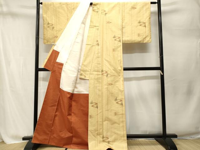 平和屋着物■上質な紬 琉球絣文様 正絹 逸品 CABM1791ev