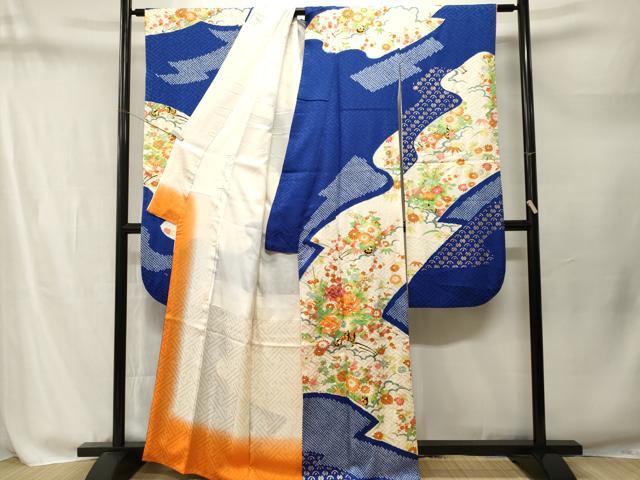 平和屋着物■豪華振袖 駒刺繍 絞り 花車文 金彩 正絹 逸品 CABM1803ev