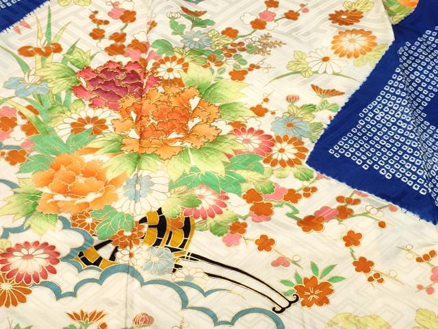 平和屋着物■豪華振袖 駒刺繍 絞り 花車文 金彩 正絹 逸品 CABM1803ev