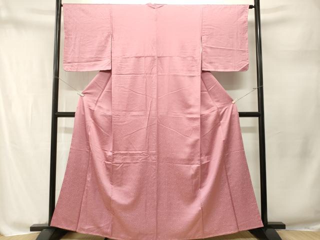 平和屋着物■上質な色無地 菊地紋 紅梅色 正絹 逸品 CABM1807ev