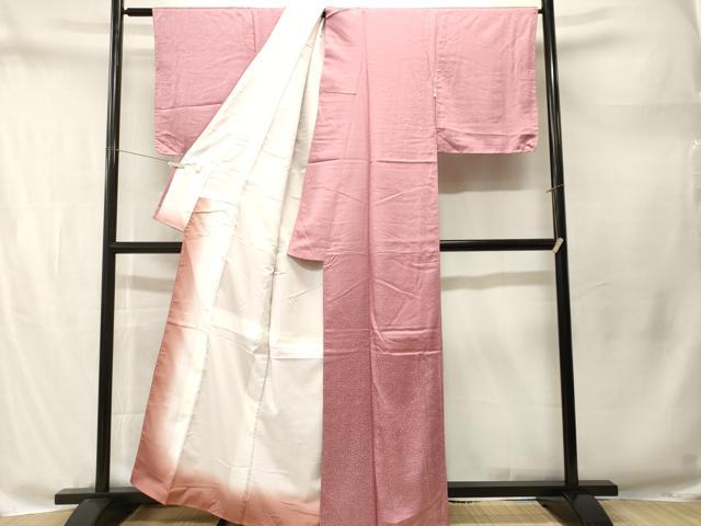 平和屋着物■上質な色無地 菊地紋 紅梅色 正絹 逸品 CABM1807ev