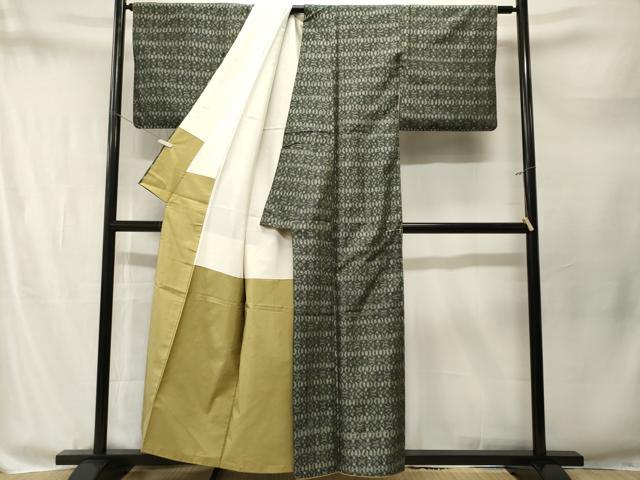 平和屋着物■上質な紬 抽象文様 正絹 逸品 CABM1825ev