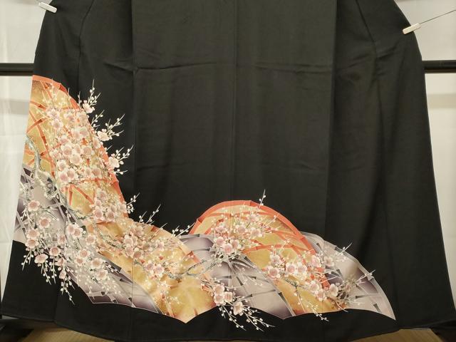 平和屋着物■豪華黒留袖 籠目枝松文 暈し染め 正絹 逸品 CABM1849ev