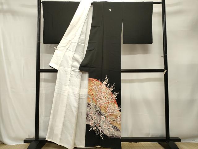 平和屋着物■豪華黒留袖 籠目枝松文 暈し染め 正絹 逸品 CABM1849ev