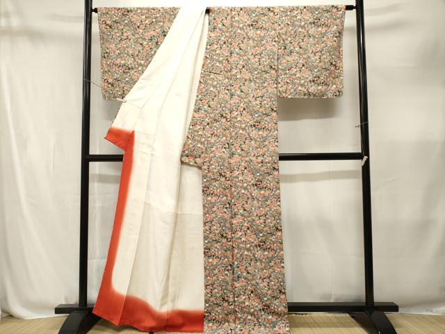 平和屋着物■上質な小紋 草花文 正絹 逸品 CABM1863ev