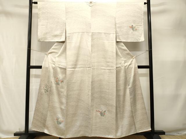 平和屋着物■訪問着 総刺繍 草花文 正絹 逸品 CABM1865ev