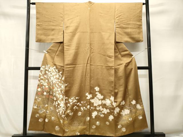 平和屋着物■豪華色留袖 駒刺繍 枝梅花文 金彩 正絹 逸品 CABM1876ev