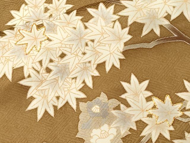 平和屋着物■豪華色留袖 駒刺繍 枝梅花文 金彩 正絹 逸品 CABM1876ev