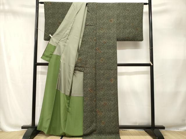 平和屋着物■小紋 溢れ松葉舞桜文 金彩 洗える着物 CABM1882ev