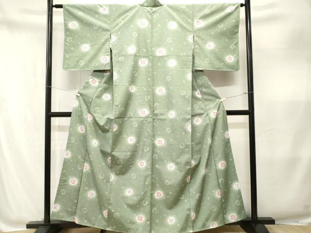 平和屋着物■小紋 草花丸文 蛍暈し 洗える着物 CABM1919ev