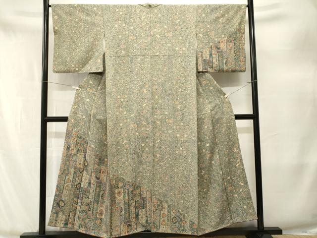 平和屋着物■訪問着 更紗切嵌花文 正絹 逸品 CABM1930ev