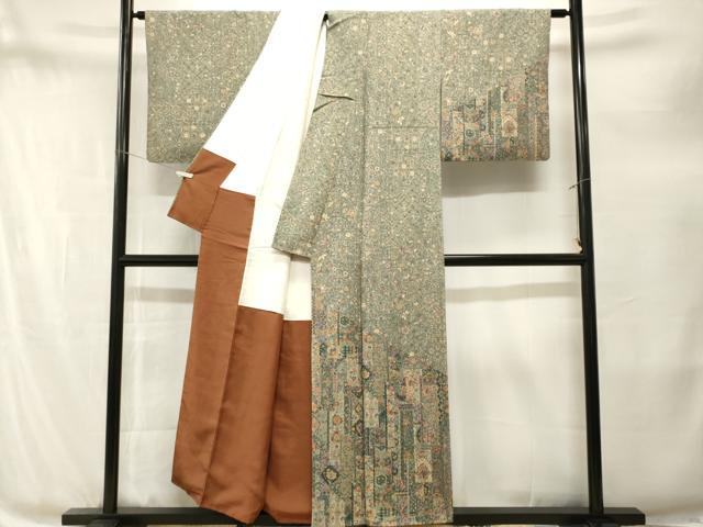平和屋着物■訪問着 更紗切嵌花文 正絹 逸品 CABM1930ev