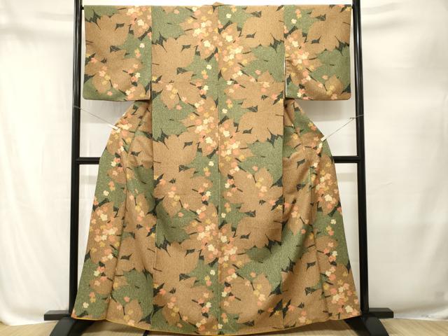 平和屋着物■小紋 舞葉文 洗える着物 CABM1934ev